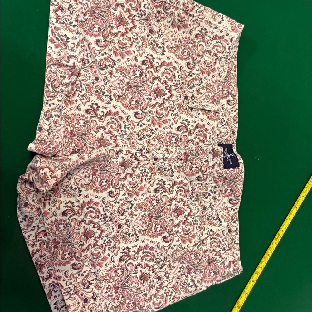 American Eagle Outfitters Pink Paisley High-Waist Shorts